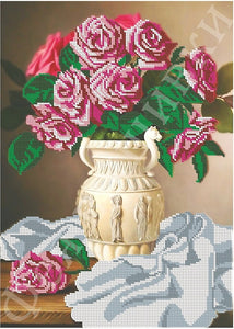 DIY Bead Embroidery kit roses in a vase