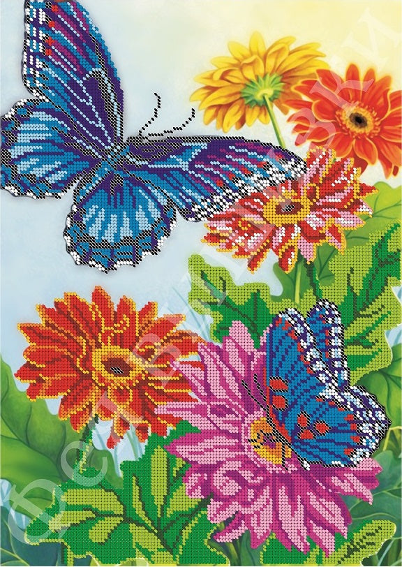 DIY Bead Embroidery FLOWERS AND BUTTERFLIES