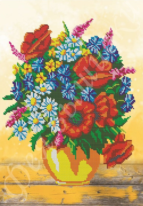 DIY Bead Embroidery kit field bouquet
