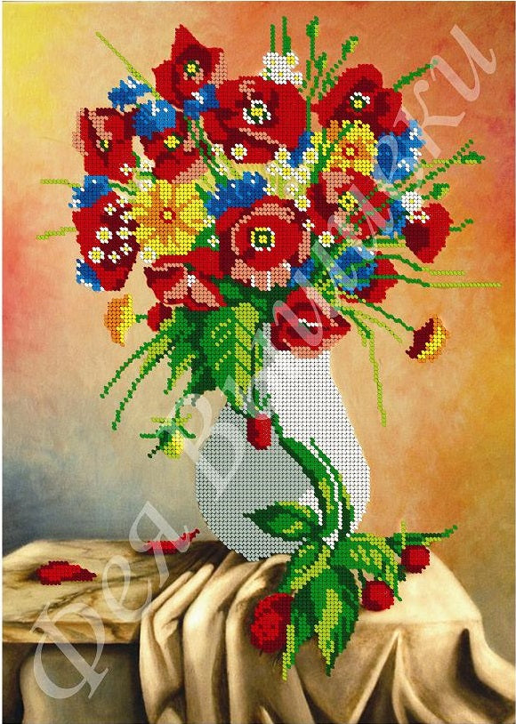 DIY Bead Embroidery kit bouquet of flowers