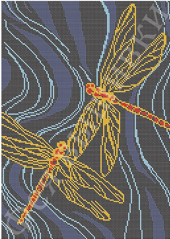 DIY Bead Embroidery Africa two dragonflies